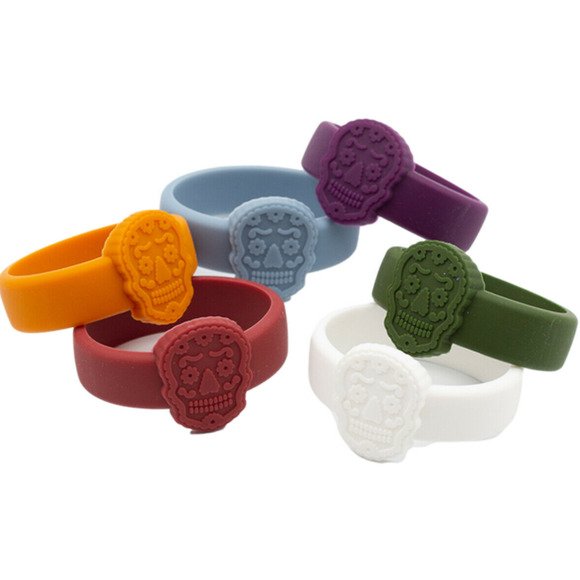 6 Pack Set Modelo Sugar Skull Bottle Markers Bottleneck Drink Tags Glass Markers - Picture 3 of 14